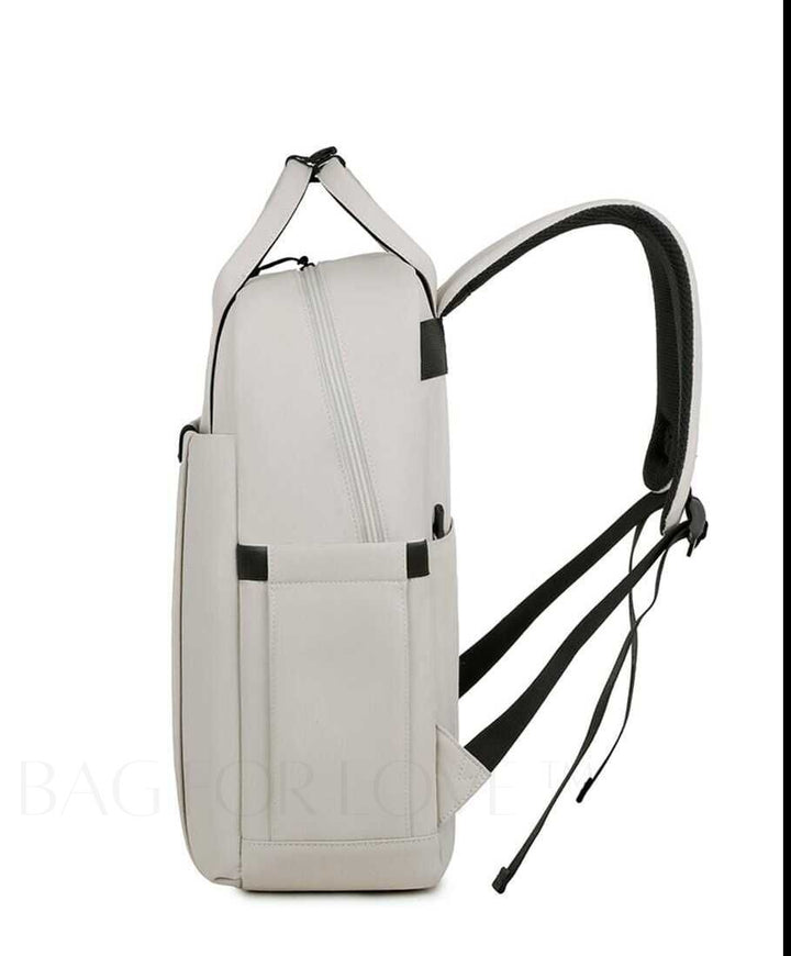 Laptoprucksack | Wasserdicht | Verstellbar | Geräumig | Fächer | Reißverschluss-Beige-Luzern Mode