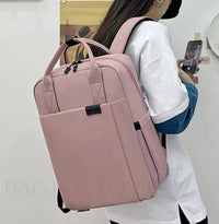 Laptoprucksack | Wasserdicht | Verstellbar | Geräumig | Fächer | Reißverschluss-Korallenrosa-Luzern Mode