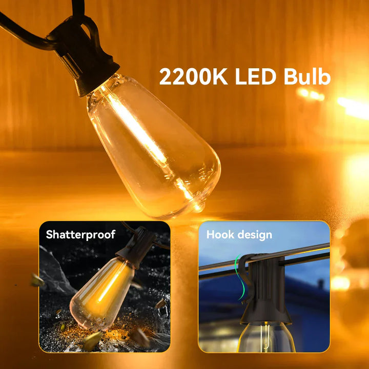 Outdoor LED Lichterkette | Wasserdicht Stilvoll Stimmungsvol Vielseitig-Luzern Mode
