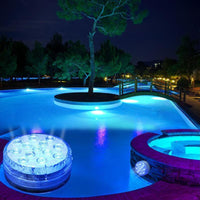 Unterwasserlampe | LED | Fernbedienung | Rund | Set von 2 | IP68-Luzern Mode