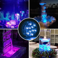 Unterwasserlampe | LED | Fernbedienung | Rund | Set von 2 | IP68-Luzern Mode
