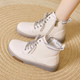 Damen Sneaker Hochwertig mit Reißverschluss und Schnürung-Hellbraun-Grau-35-Luzern Mode