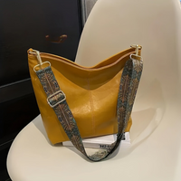 Vintage Damen Handtasche mit verstellbarem Schultergurt-Gelb-Luzern Mode