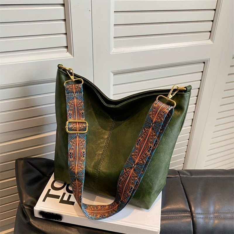 Vintage Damen Handtasche mit verstellbarem Schultergurt-Grün-Luzern Mode