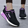 Damen Sneaker mit Luftpolstersohle für optimalen Komfort-Schwarz-Lila-35-Luzern Mode