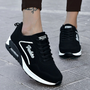 Damen Sneaker mit Luftpolstersohle für optimalen Komfort-Schwarz-Weiß-35-Luzern Mode