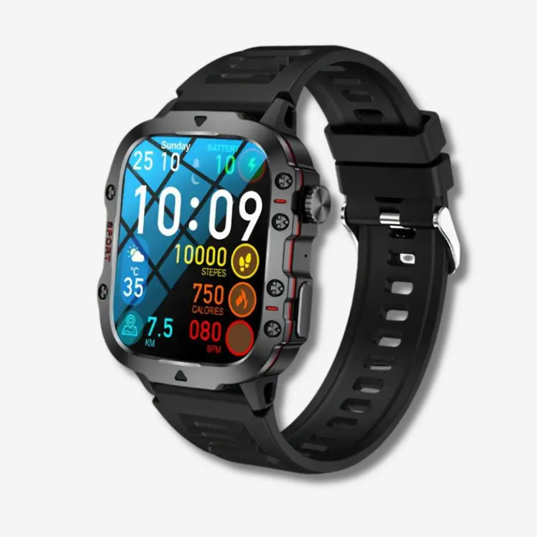 Herren-Smartwatch | Wasserdicht Vielseitig Langlebig Bluetooth Touch-Silikon Schwarz-Luzern Mode