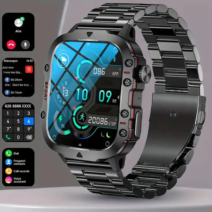 Herren-Smartwatch | Wasserdicht Vielseitig Langlebig Bluetooth Touch-Stahl-Luzern Mode