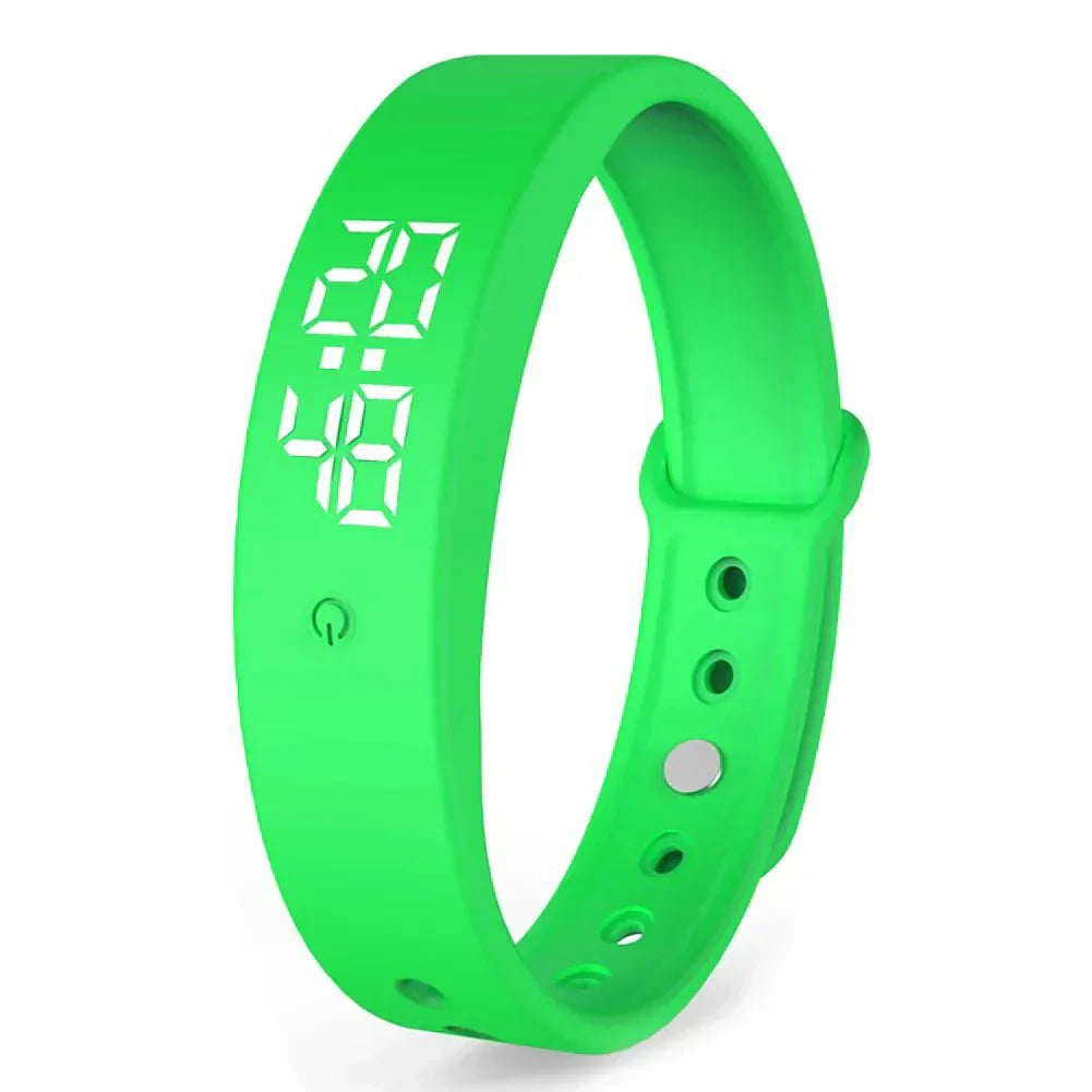 Digitale Armbanduhr mit LED-Anzeige und Silikonarmband-Grün-Luzern Mode