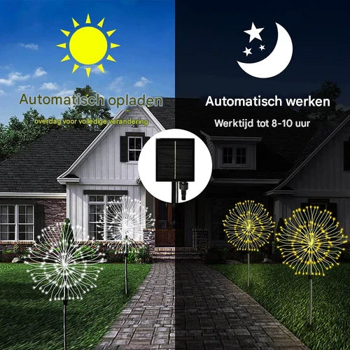 Solar Gartenlampe | Feuerwerkeffekt | Wasserdicht | Aluminium | 120 LEDs-Luzern Mode