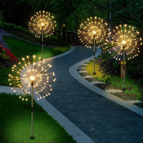 Solar Gartenlampe | Feuerwerkeffekt | Wasserdicht | Aluminium | 120 LEDs-Luzern Mode