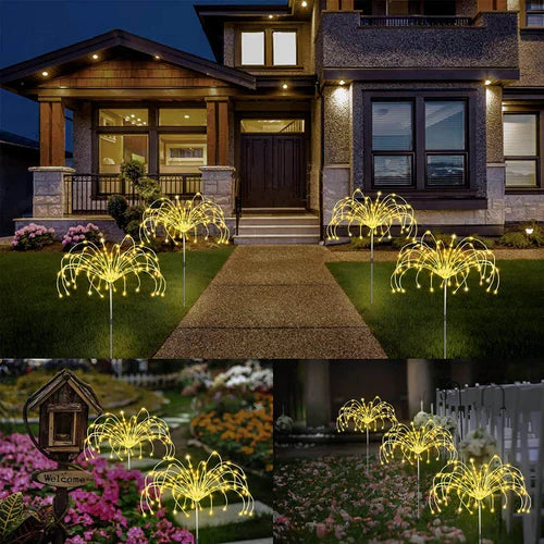 Solar Gartenlampe | Feuerwerkeffekt | Wasserdicht | Aluminium | 120 LEDs-Luzern Mode