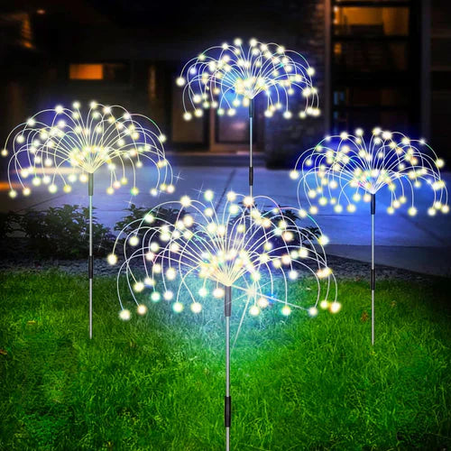 Solar Gartenlampe | Feuerwerkeffekt | Wasserdicht | Aluminium | 120 LEDs-Weiß-Luzern Mode