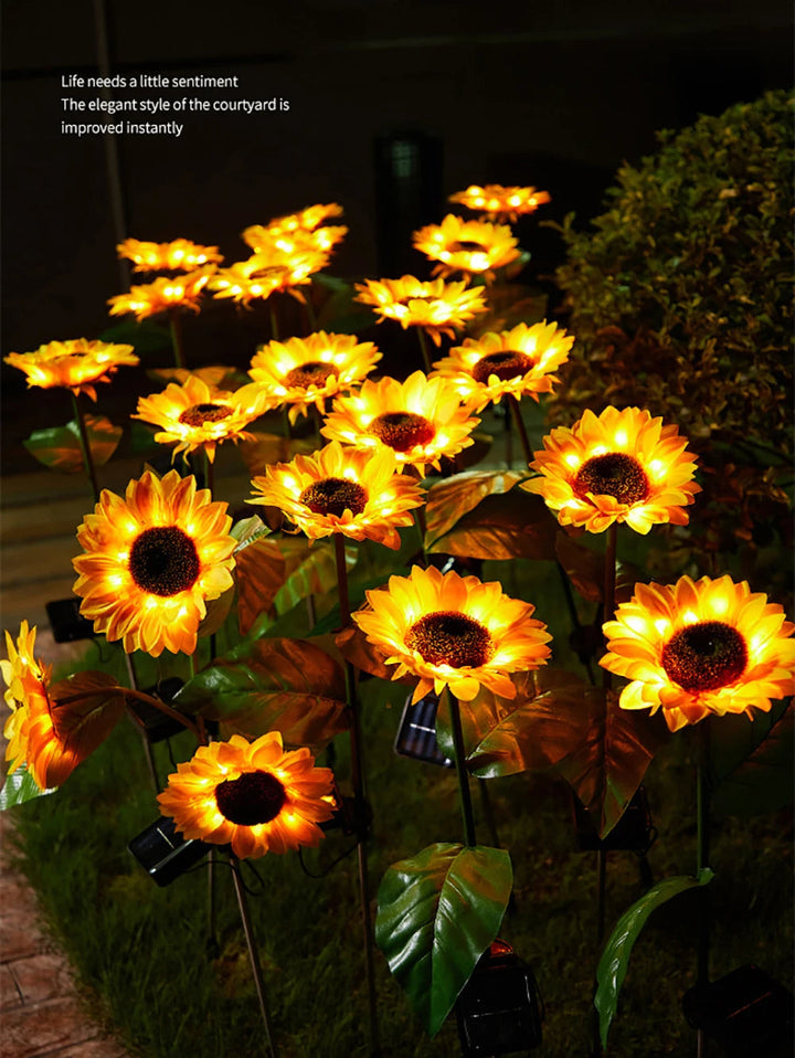 Sonnenblumen-Gartenlampe | Solar Aufladbar Einzigartig Realistisch Wasserdicht-Luzern Mode