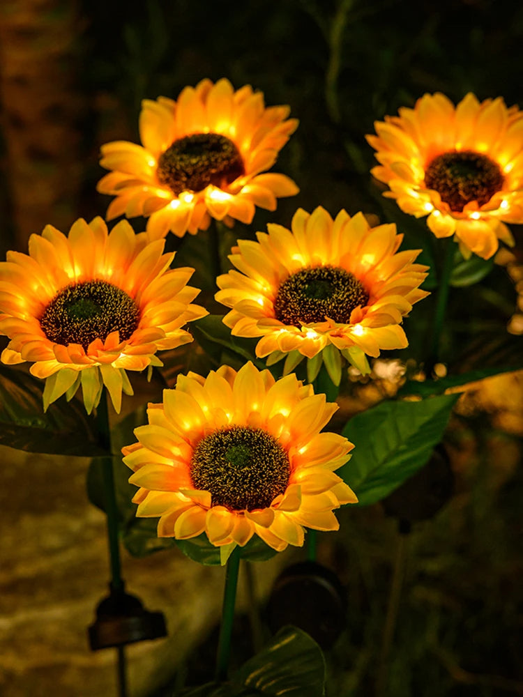 Sonnenblumen-Gartenlampe | Solar Aufladbar Einzigartig Realistisch Wasserdicht-Luzern Mode