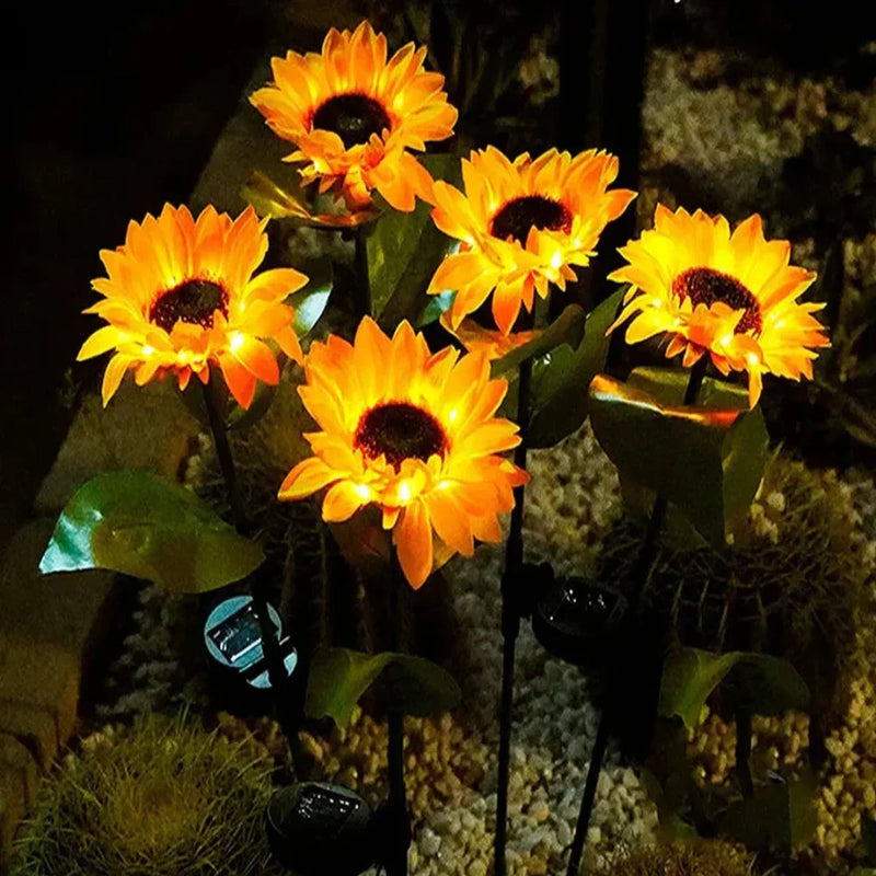 Sonnenblumen-Gartenlampe | Solar Aufladbar Einzigartig Realistisch Wasserdicht-Luzern Mode