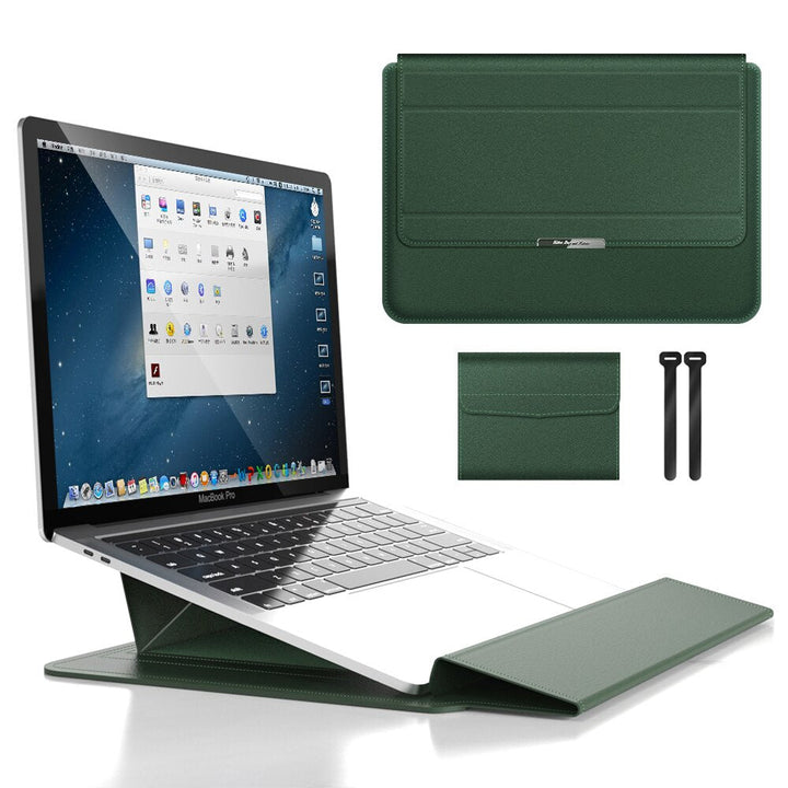 Laptop-Hülle | Wasserdicht | Nachhaltig | Vegan Leder | Eng anliegend-Grün-27.94 – 30.48 cm-Luzern Mode