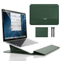 Laptop-Hülle | Wasserdicht | Nachhaltig | Vegan Leder | Eng anliegend-Grün-27.94 – 30.48 cm-Luzern Mode