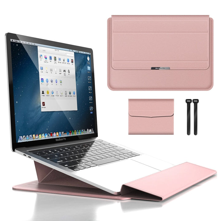 Laptop-Hülle | Wasserdicht | Nachhaltig | Vegan Leder | Eng anliegend-Rosa-27.94 – 30.48 cm-Luzern Mode