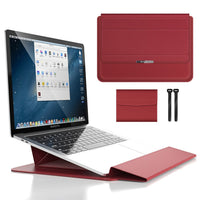 Laptop-Hülle | Wasserdicht | Nachhaltig | Vegan Leder | Eng anliegend-Rot-27.94 – 30.48 cm-Luzern Mode