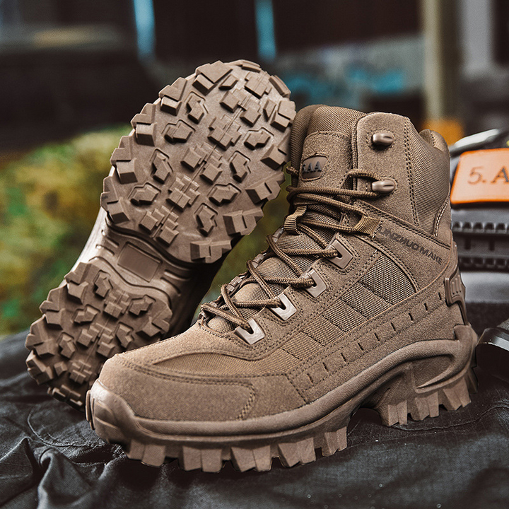 Herren Arbeitsstiefel | Wasserdicht | Robust | Sicher | Schnürung | Wildleder-Braun-39-Luzern Mode