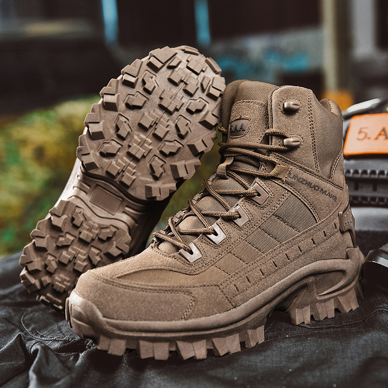 Herren Arbeitsstiefel | Wasserdicht | Robust | Sicher | Schnürung | Wildleder-Braun-39-Luzern Mode