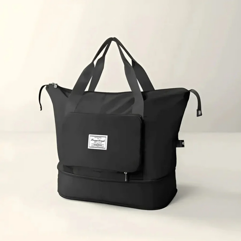 Faltbare Reisetasche mit Schuhfach für Damen und Herren-Schwarz-1-Luzern Mode