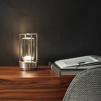 Kristall-Tischlampe | Wasserdicht Stilvoll Tragbar Kabellos-3 Farben – Touch-Bedienung-Silber-Luzern Mode