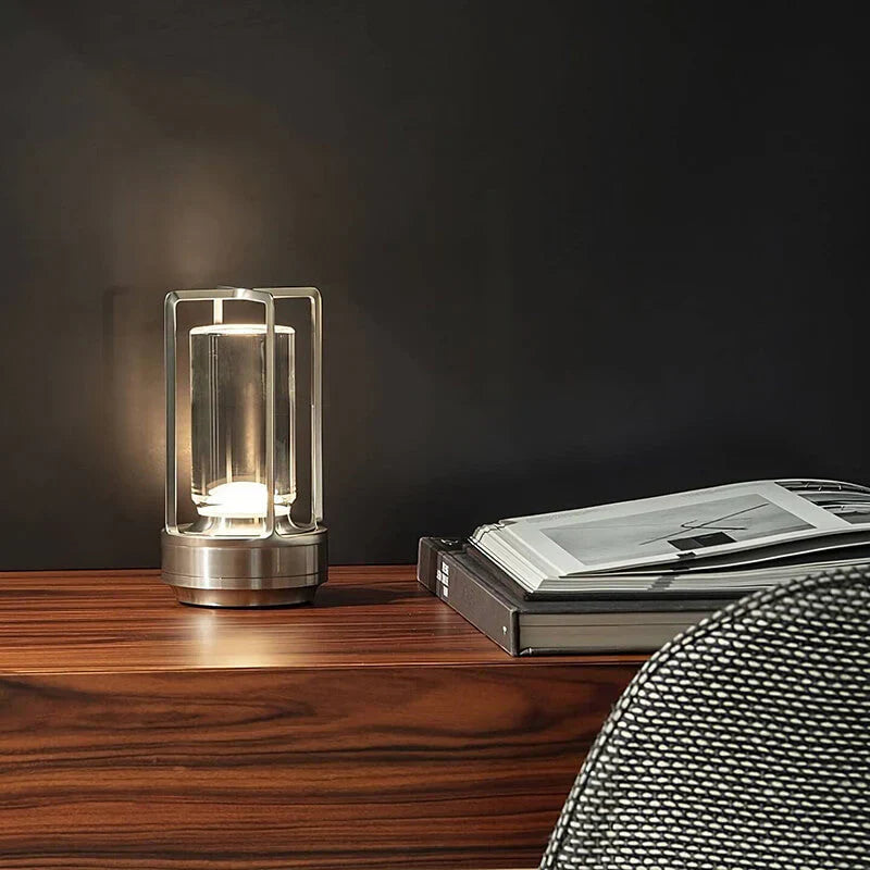Kristall-Tischlampe | Wasserdicht Stilvoll Tragbar Kabellos-3 Farben – Touch-Bedienung-Silber-Luzern Mode