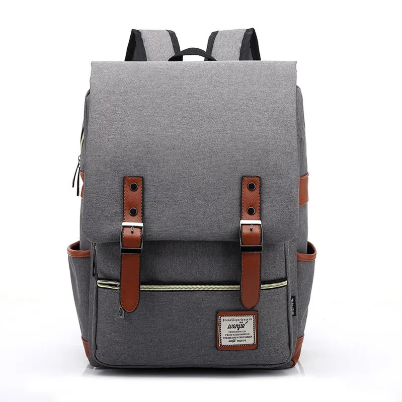 Laptop Rucksack | Unisex | 16 Zoll | Wasserdicht | Oxford | Verstellbar-Hellgrau-Luzern Mode