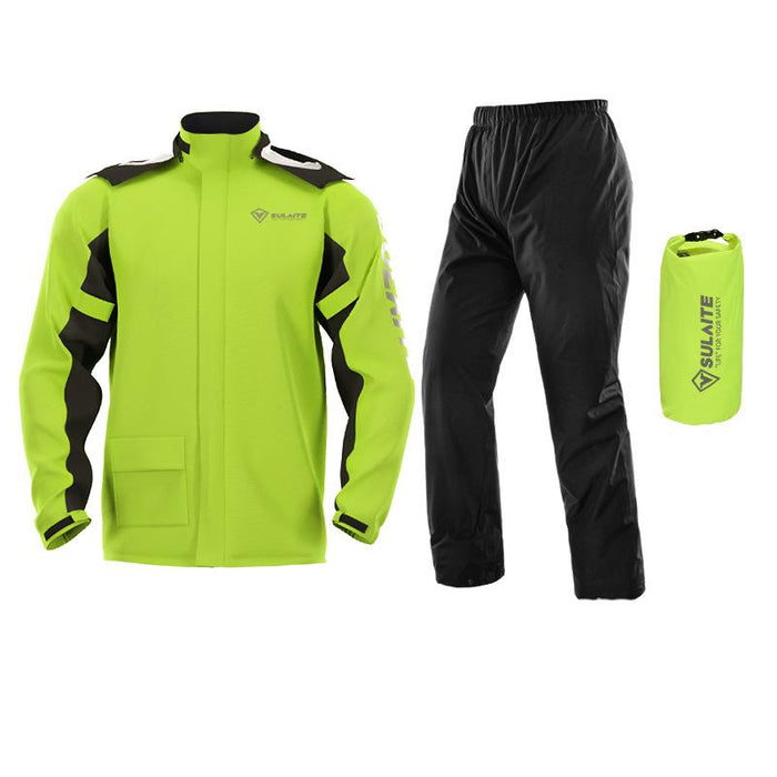 Unisex Regenanzug | 2-teilig | Aufbewahrungstasche | Winddicht | Wasserdicht-Grün-M-Luzern Mode