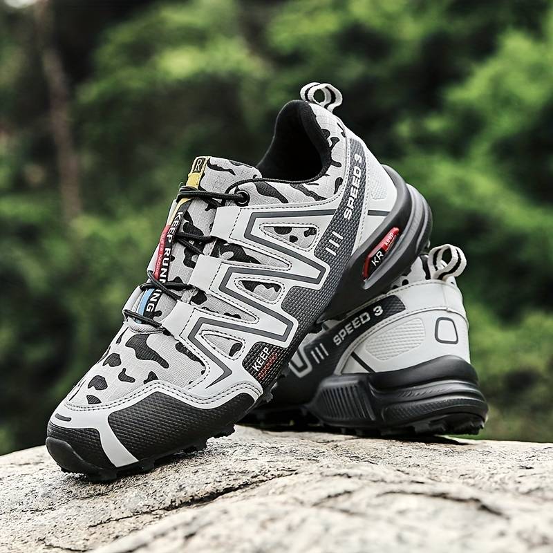 Wanderschuhe | Unisex | Wasserdicht | Camouflageprint | Niedrig | Schnürsenkel-Weiß-36-Luzern Mode