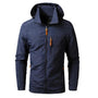 Herrenjacke | Winddicht | Wasserfest | Reißverschluss | Taschen -Blau-S-Luzern Mode