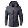 Herrenjacke | Winddicht | Wasserfest | Reißverschluss | Taschen -Grau-S-Luzern Mode