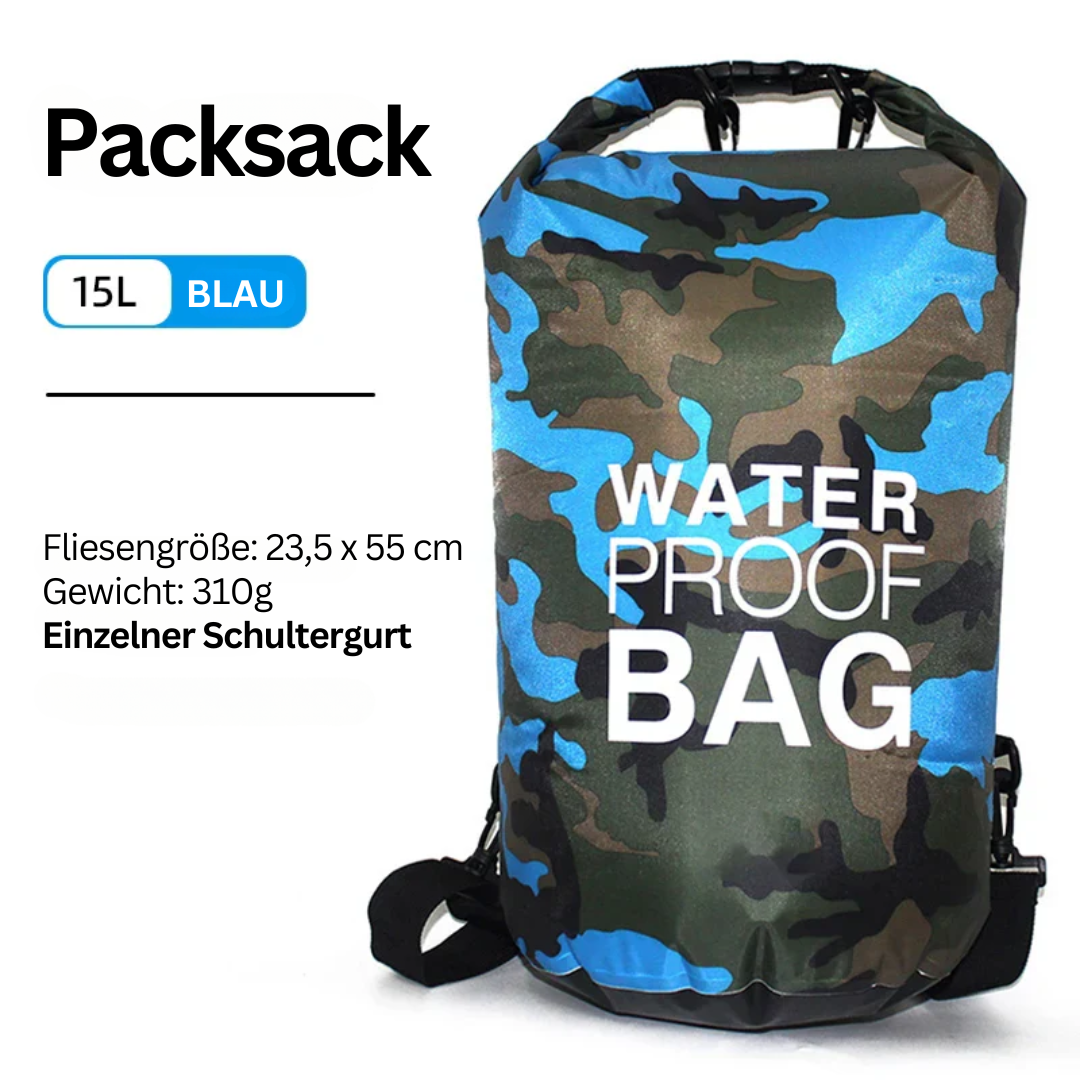 Survival-Rucksack | Wasserdicht Vielseitig Langlebig Trennfach Robust-Blau-15L-Luzern Mode