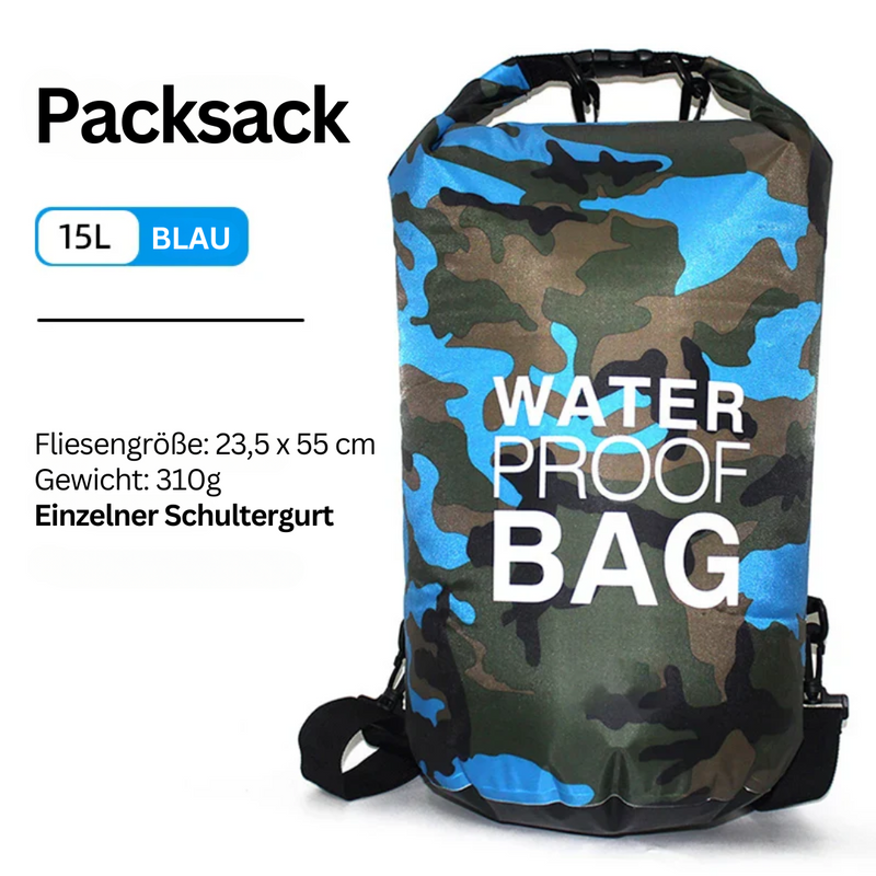 Survival-Rucksack | Wasserdicht Vielseitig Langlebig Trennfach Robust-Blau-15L-Luzern Mode