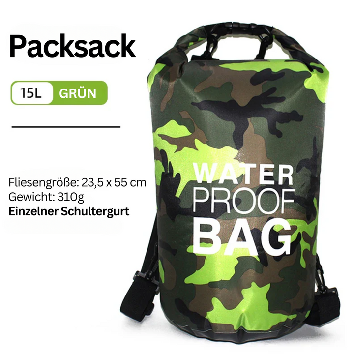 Survival-Rucksack | Wasserdicht Vielseitig Langlebig Trennfach Robust-Grün-15L-Luzern Mode