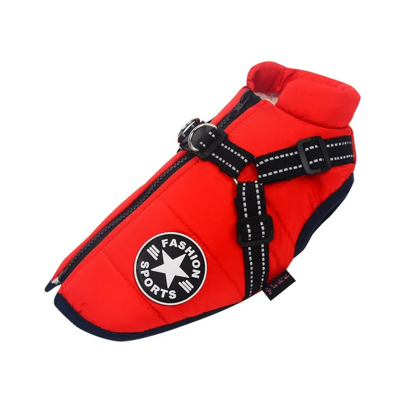 Hundejacke | Wasserdicht | Warm | Verstellbar | Sicher | Sichtbar-Rot-S-Luzern Mode