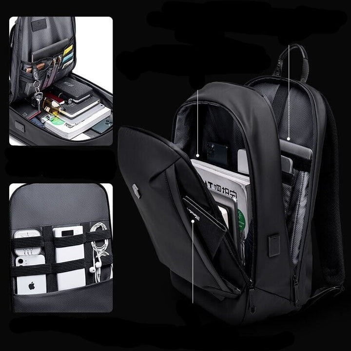 Wasserabweisender multifunktionaler Rucksack mit Anti-Diebstahl-Fächern – AllCarry