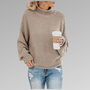 Damen Strickpullover mit Rollkragen und lässigem Schnitt-Beige-S-Luzern Mode