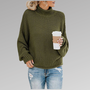 Damen Strickpullover mit Rollkragen und lässigem Schnitt-Grün-S-Luzern Mode
