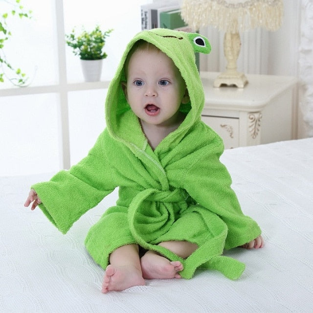 Babybademantel | Tierkapuze Weich Niedlich Bequem Warm Langlebig-Frosch-0-1 Jahre-Luzern Mode