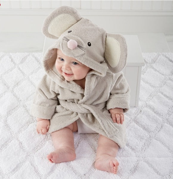 Babybademantel | Tierkapuze Weich Niedlich Bequem Warm Langlebig-Maus-0-1 Jahre-Luzern Mode