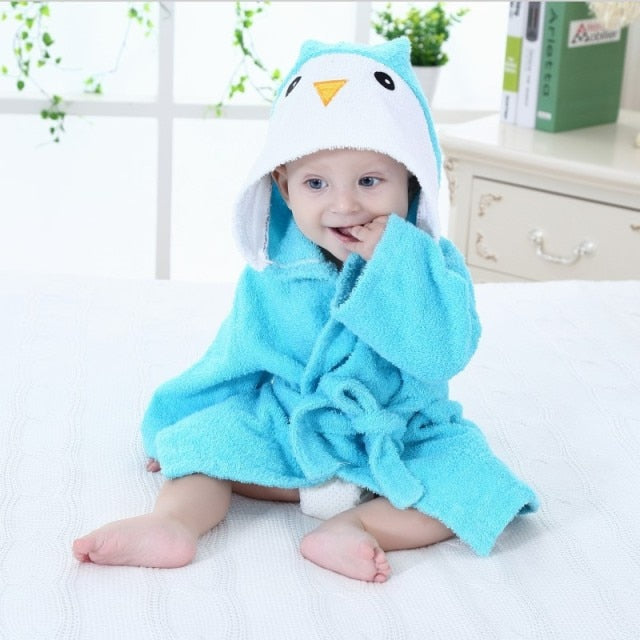 Babybademantel | Tierkapuze Weich Niedlich Bequem Warm Langlebig-Pinguin-0-1 Jahre-Luzern Mode