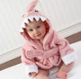 Babybademantel | Tierkapuze Weich Niedlich Bequem Warm Langlebig-Rosa Hai-0-1 Jahre-Luzern Mode