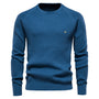 Herren Strickpullover Rundhals - Eleganter Freizeitlook-Blau-S-Luzern Mode