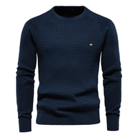 Herren Strickpullover Rundhals - Eleganter Freizeitlook-Dunkelblau-S-Luzern Mode