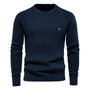 Herren Strickpullover Rundhals - Eleganter Freizeitlook-Dunkelblau-S-Luzern Mode