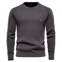 Herren Strickpullover Rundhals - Eleganter Freizeitlook-Dunkelgrau-S-Luzern Mode