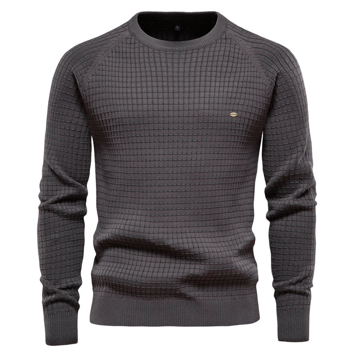 Herren Strickpullover Rundhals - Eleganter Freizeitlook-Dunkelgrau-S-Luzern Mode